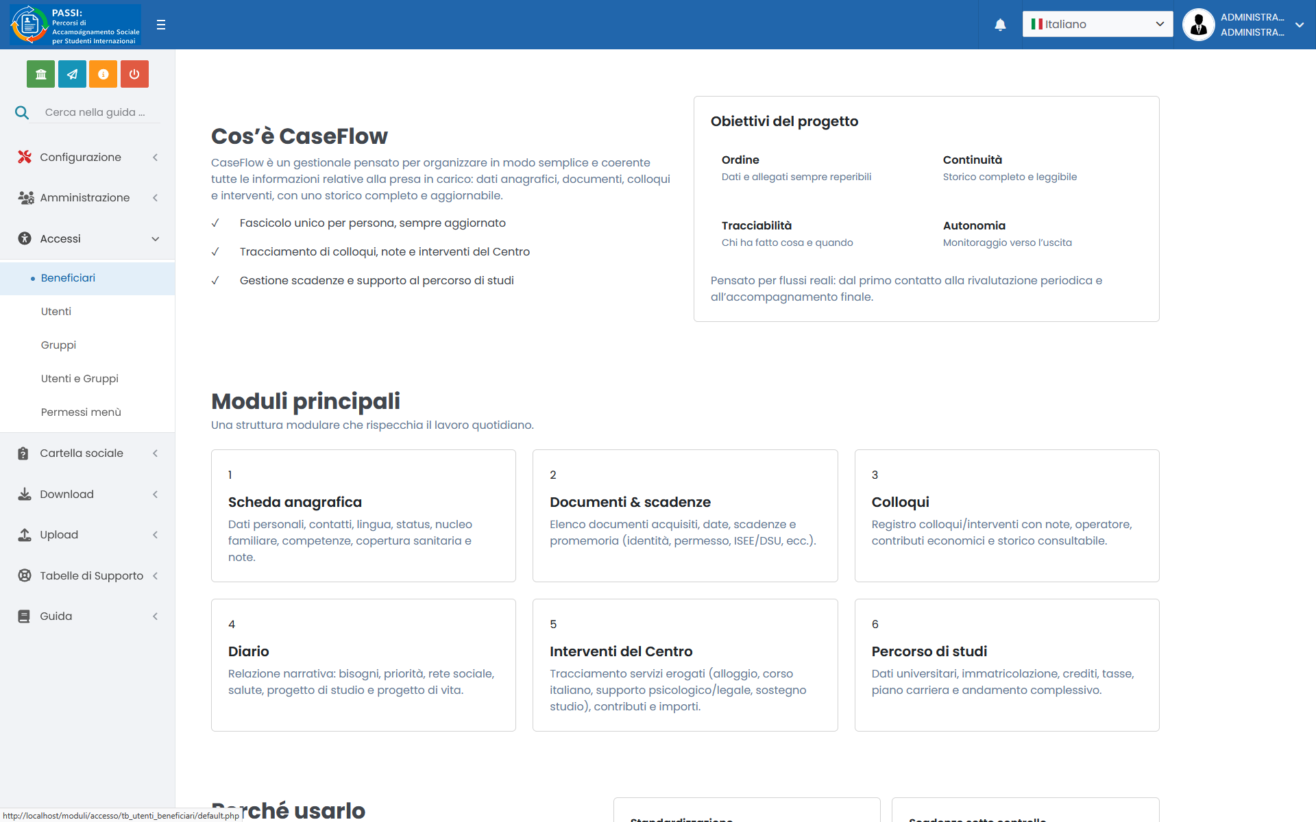 Passi — Percorso di Accompagnamento Sociale per Studenti Internazionali