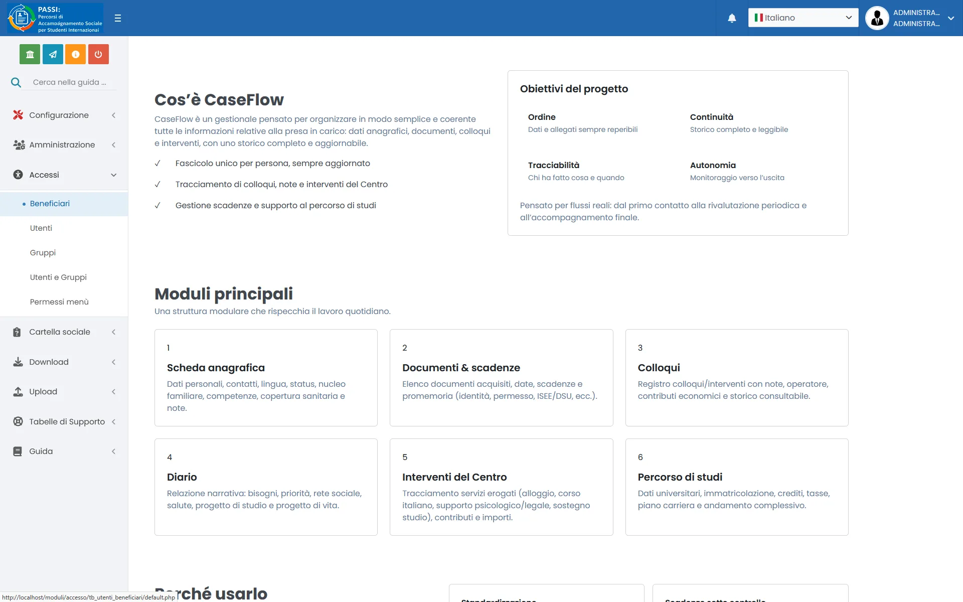 Passi — Percorso di Accompagnamento Sociale per Studenti Internazionali